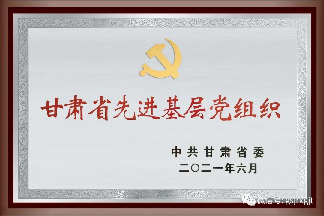 金控担保党委荣获 “甘肃省先进基层党组织”称号